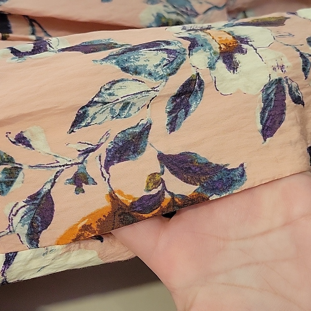 EUC Anthropologie Long Sleeve Floral Smocked Mini Dress Size S - Picture 6 of 13